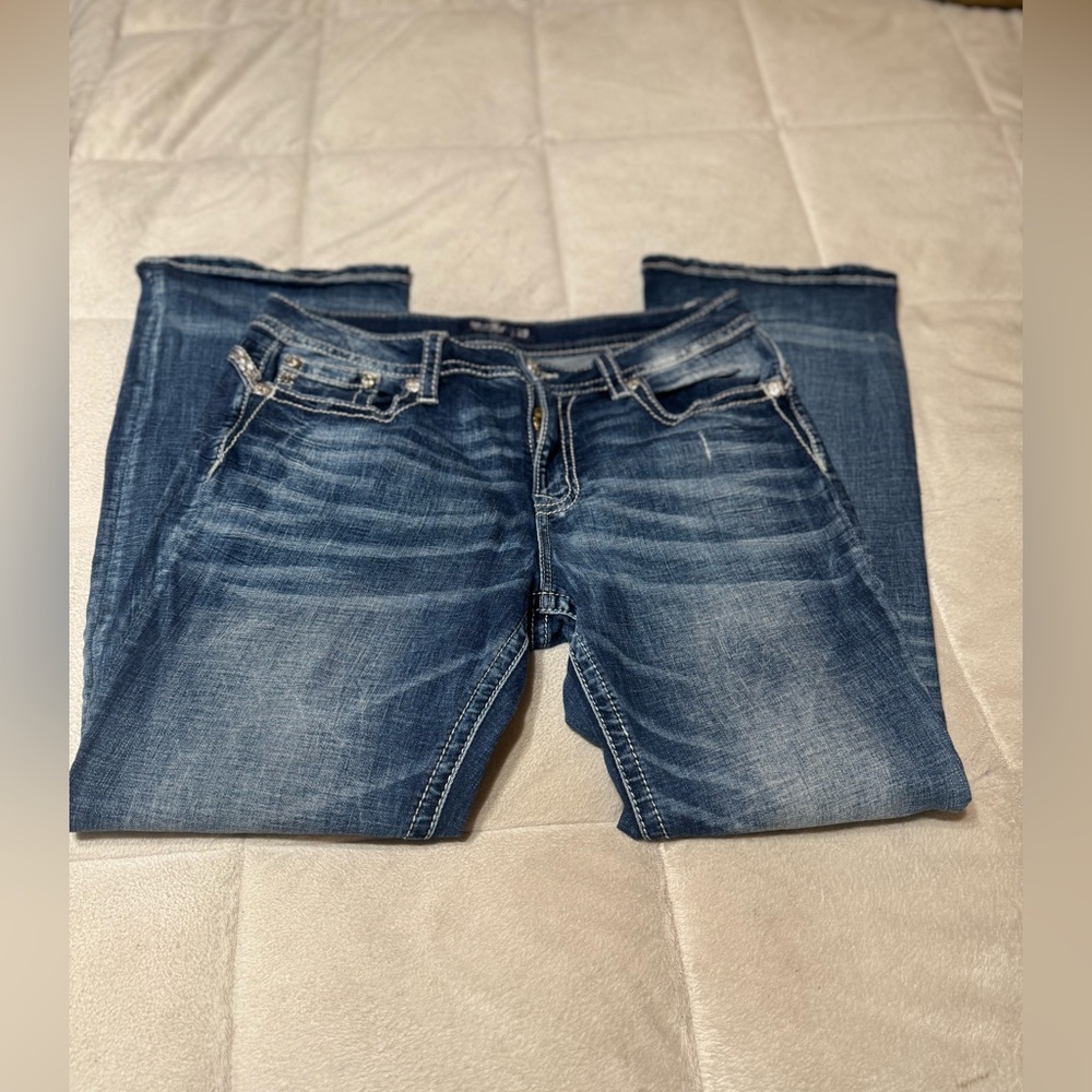 Miss Me Blue Flare & Wide Leg Jeans - Picture 5 of 8